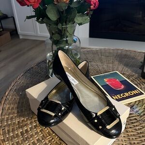 NEW Jimmy Choo Black Mock Crocodile Women's Flat